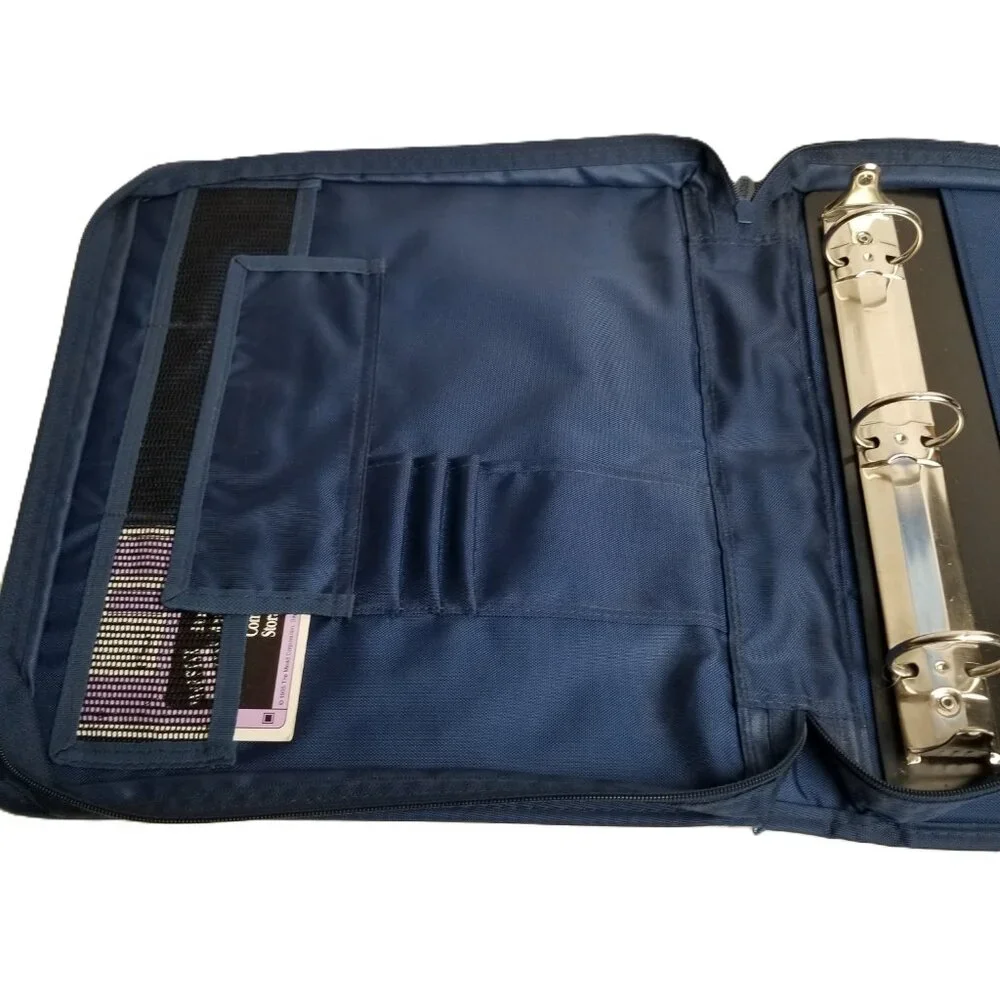 Mead Five Star Zippered Binder Computer Disc Storage Navy Blue Retro Office 90s